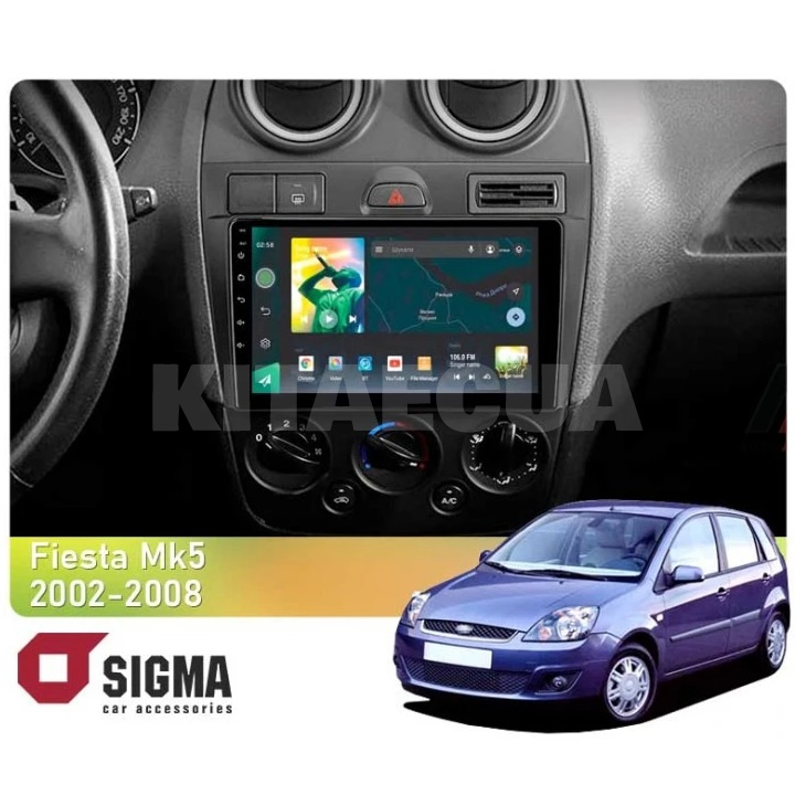 Штатная магнитола X9464 4+64 ГБ 9" Ford Fiesta Mk5 2002-2008 SIGMA4car (33330)