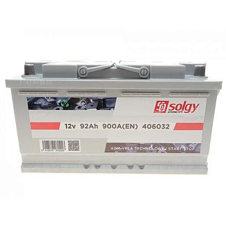 Аккумулятор автомобильный 92Ач 900А "+" справа Solgy