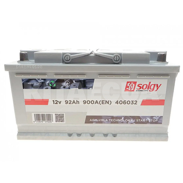 Акумулятор автомобільний 92Ач 900А "+" праворуч Solgy (406032)
