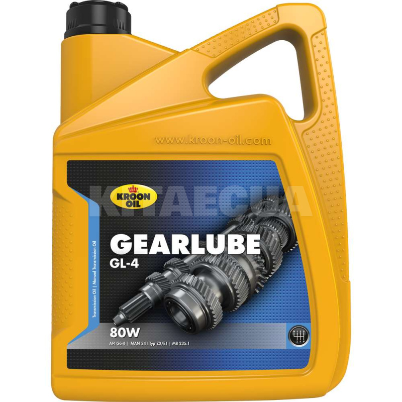 Масло трансмиссионное минеральное 5л 80W GEARLUBE GL-4 KROON OIL (KL 01323)