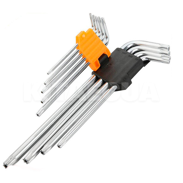 Набор шестигранных ключей с отверстием Torx Т10-Т50 9 предметов TOLSEN (20056)
