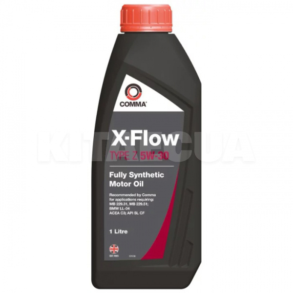 Масло моторное синтетическое 1л 5W-30 X-FLOW Z COMMA (C65E4C)