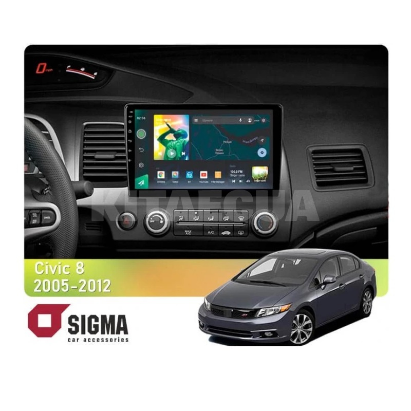 Штатная магнитола X10232 2+32 Gb 10" Honda Civic 8 FK 2005-2012 SIGMA4car (34043)