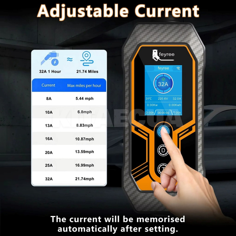 Зарядка для электромобиля GB/T AC 7.0 кВт 32A 1-фаза Wi-Fi Lion King Replaceable Version (один доп. FEYREE (FY7-32-1PH-GB/T-K8-CUS) - 3