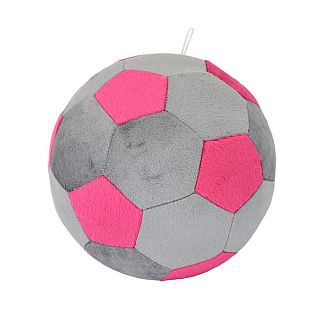 Подушка в машину декоративна "М'ячик футбольний" сіро-рожевий Tigres