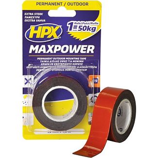 Двусторонняя лента Maxpower Outdoor для экстремальных нагрузок черная 1.5 м х 25 мм HPX