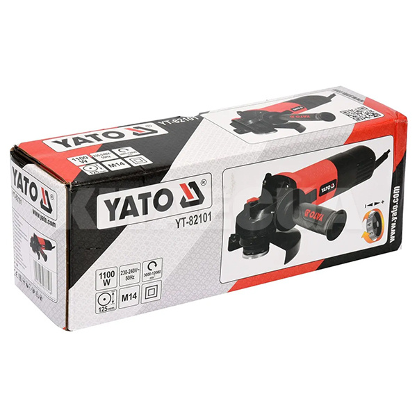 Шлифмашина угловая 1100 Вт 125 мм 3000-12000 об/мин YATO (YT-82101) - 2
