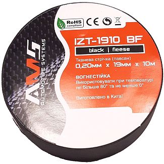 Изолента 10м х 19мм Лавсан черная IZT-1910 BF AMS