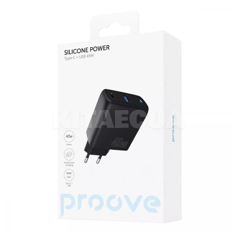Зарядное устройство 45W Type-C+USB Silicone Power черное PROOVE (491850001) - 3