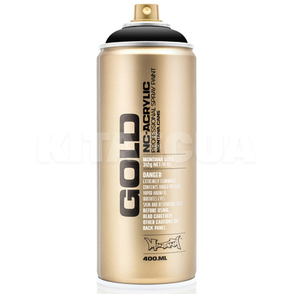 Фарба декоративна акрилова 400мл SHOCK 9000 чорна напівматова Gold MONTANA (285783-MONTANA)