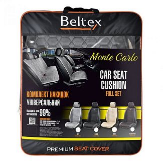 Накидки на сиденья серые с подголовником Monte Carlo BELTEX