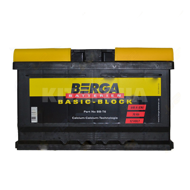 Аккумулятор автомобильный 70Ач 640А "+" справа BERGA (570144064)