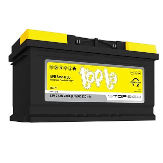 Аккумулятор автомобильный 75Ач 730А "+" справа Topla