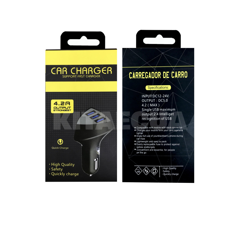 Автомобільний зарядний пристрій 3 USB 4.2 A Black CC-300 XoKo (CC-300-BK-XoKo) - 2