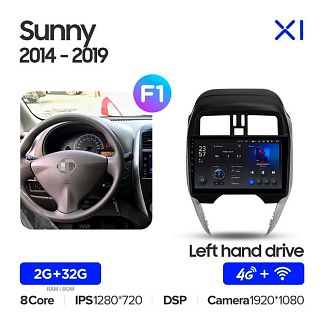 Штатная магнитола X1 2+32Gb 10" Nissan Sunny (руль слева) 2014-2019 (F1) Teyes