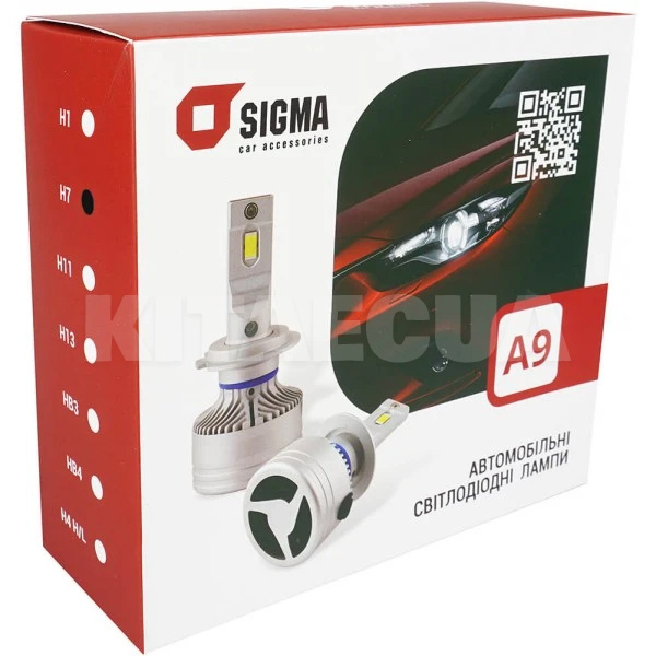 LED лампа для авто A9 H7 45W 6500K SIGMA4car (20329) - 2