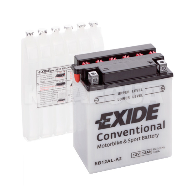 Мото аккумулятор 12Ач 165А "+" справа EXIDE (EB12AL-A2)