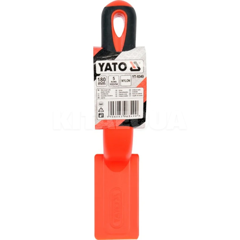 Щетка по металлу 6-рядная нейлоновая с пластиковой ручкой YATO (YT-6349) - 2