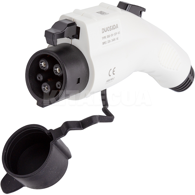 Коннектор для зарядки электромобиля 32А 7.4 кВт Type 1 (J1772) Female однофазный Duosida (EV200177)