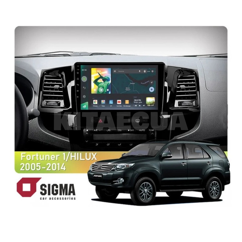 Штатна магнітола X9232 2+32 Gb 9" Toyota HILUX Revo 2008-2014 SIGMA4car (33844)