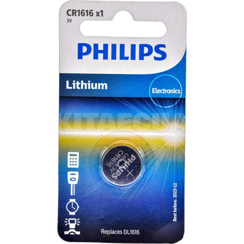 Батарейка дискова літієва 3,0 В CR1616 Minicells Lithium PHILIPS (PS CR1616/00B)