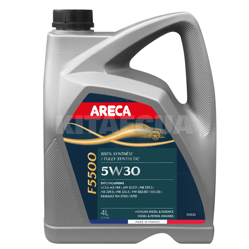 Масло моторное синтетическое 4л 5W-30 F5500 ARECA (051552)