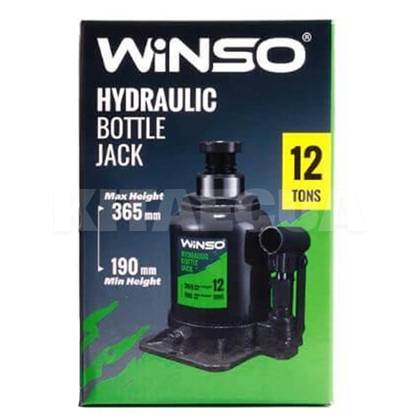 Домкрат гідравлічний пляшковий до 12т (190мм-365мм) Картонна упаковка Winso (170130) - 2