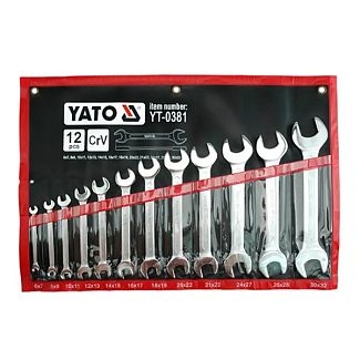 Набор рожковых ключей 6-32мм Cr-V DIN3110 12 предметов YATO