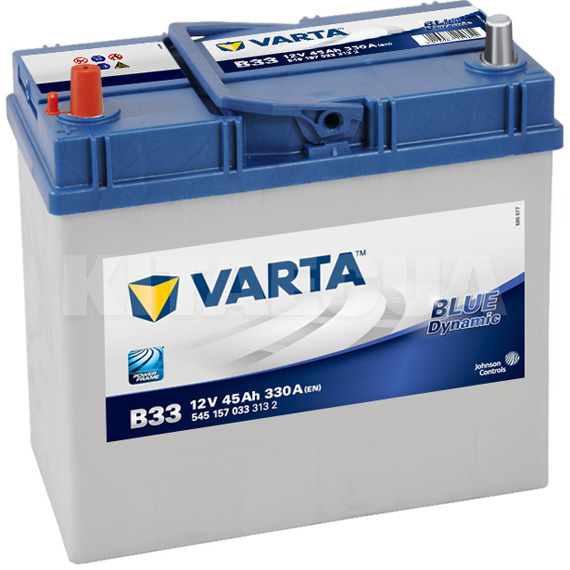 Акумулятор 45аг Asia (T3) 238x129x227 з прямою полярністю 330A Blue Dynamic VARTA (VT 545157BD)