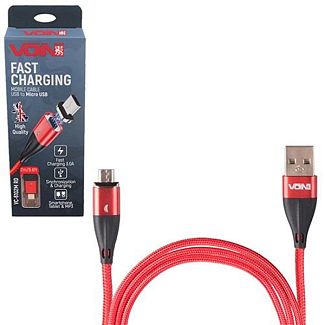 Кабель USB - microUSB 3А VC-6102M 2м красный VOIN