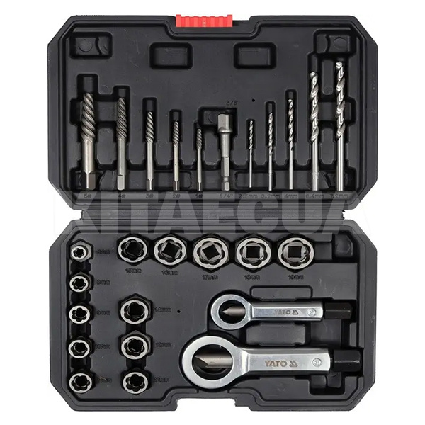 Набор экстракторов для поврежденных болтов 26 предметов YATO (YT-06037) - Kitaec.ua 2 Набор экстракторов для поврежденных болтов 26 предметов YATO (YT-06037) - 2