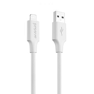 Кабель USB Lightning 3A 1м Striped Silicone білий PROOVE