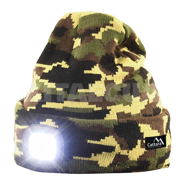 Шапка со светодиодным фонариком и USB-зарядкой ARMY CATTARA (DO 14020)