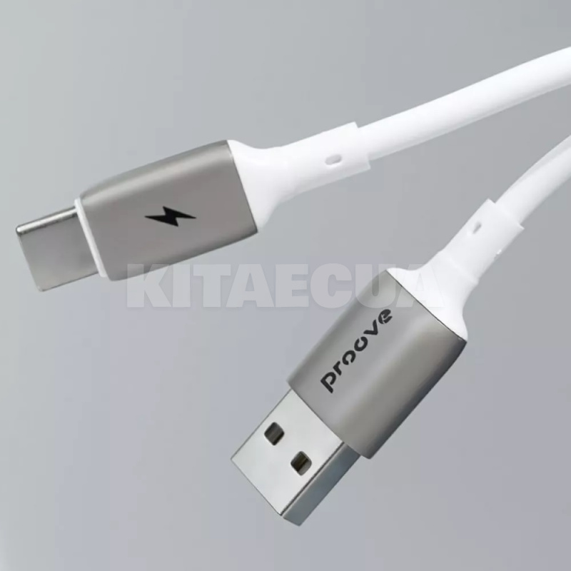 Кабель USB Micro USB 2.4A 1м Flex Metal білий PROOVE (505020003) - 2