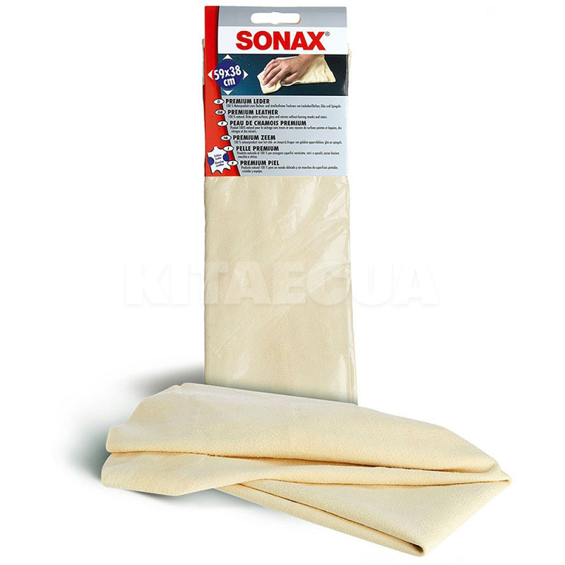 Натуральная замшевая тряпка для авто 59х38см для сушки Sonax (416300)