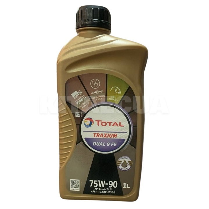Масло трансмиссионное синтетическое 1л 75W-90 Transmission Dual 9 FE (18B1L TOT C) TOTAL (201656)