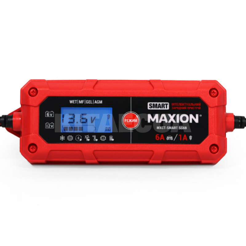 зарядний пристрій для акумулятора 6В/12В 120Ач інтелектуальне MAXION (MXCT-SMART SC6B) - 2