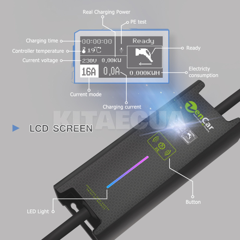 Зарядка для электромобиля GB/T AC 3.7 кВт 16А 1-фаза Model A ZENCAR (MA3GBT) - 4