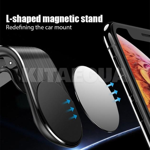 Автомобільний утримувач телефону Flat Magnetic Black магнітний на дефлектор XO (XO-C82BK) - 3