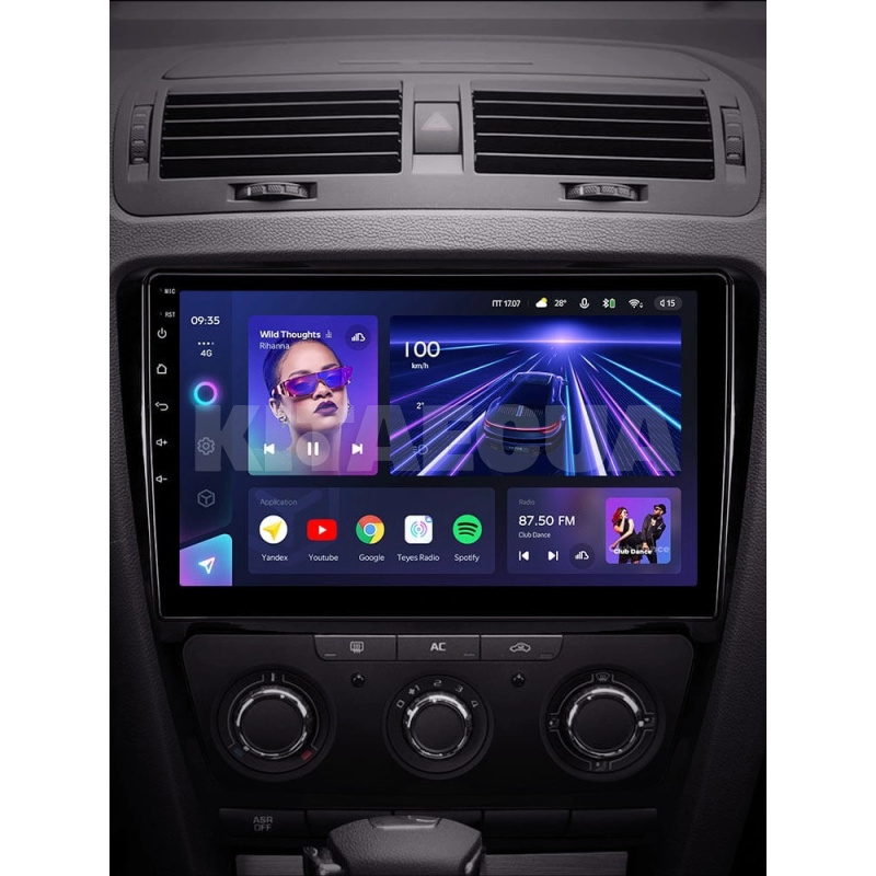 Штатная магнитола CC3L 4+64 Gb 10" Skoda Octavia 2 A5 2008-2013 black Teyes (52332) - 2