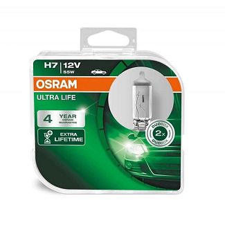 Галогенная лампа H7 55W 12V UltraLife комплект Osram