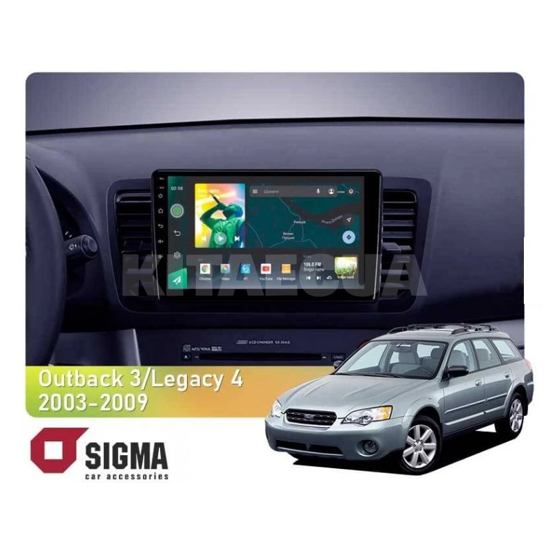 Штатна магнітола X9232 2+32 Gb 9" Subaru Legacy 4 2003-2009 SIGMA4car (33776)