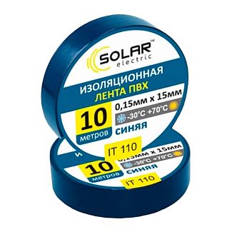 Изолента 10м х 15мм синяя Solar