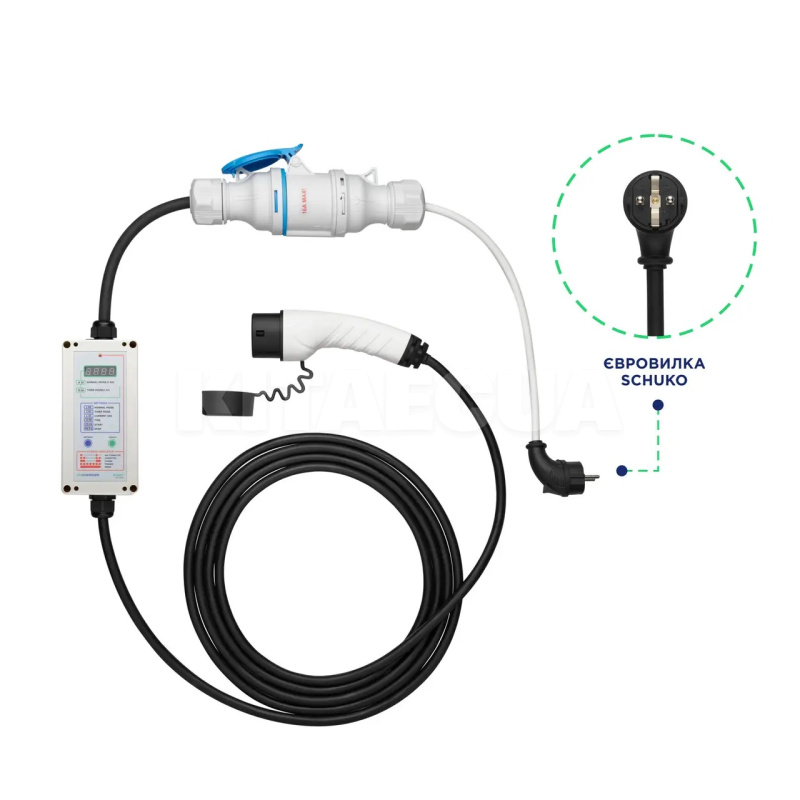 Зарядка для электромобиля Type 2 7.4 кВт 32А 1-фаза EXPERT UACHARGER (CHS-EX120721-21)