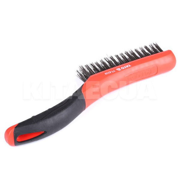 Щітка з металу 4-рядна нержавіюча сталь з пластиковою ручкою YATO (YT-6338) - 2