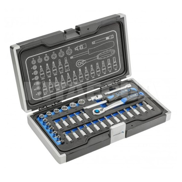 Набор инструментов 1/4" 34 предмета HOGERT (HT1R464)