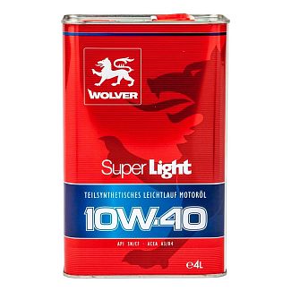 Масло моторне Напівсинтетичне 4л 10W-40 Super light WOLVER