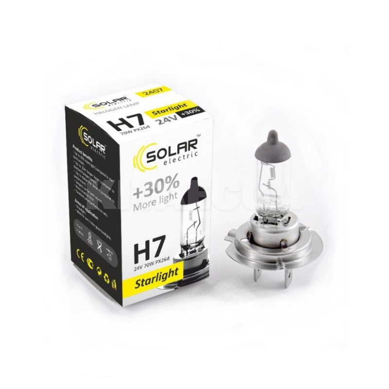 Галогенная лампа H7 70W 24V Starlight +30% Solar (2407)