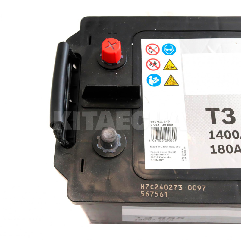Аккумулятор автомобильный T3 055 180Ач 1400А "+" слева BOSCH (0 092 T30 550) - 2