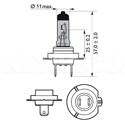 Галогенова лампа H7 12V 55W RacingVision +150% PHILIPS (PS 12972 RV B1) - 3